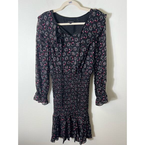 Emporio Armani Black Ruffled Neckline Midi Dress Sz 38 - Picture 1 of 3